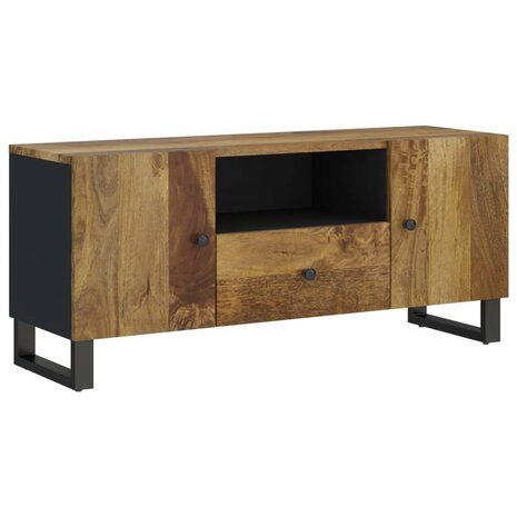 Tv-meubel 105x33,5x46 cm massief mangohout en bewerkt hout 11