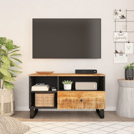 Tv-meubel 80x33x46 cm massief mangohout en bewerkt hout 1