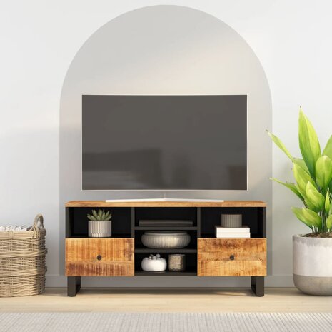 Tv-meubel 100x33x46 cm massief mangohout en bewerkt hout 1