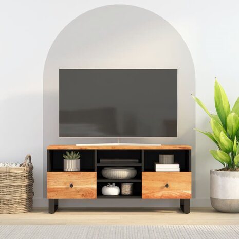 Tv-meubel 100x33x46 cm massief acaciahout en bewerkt hout 1