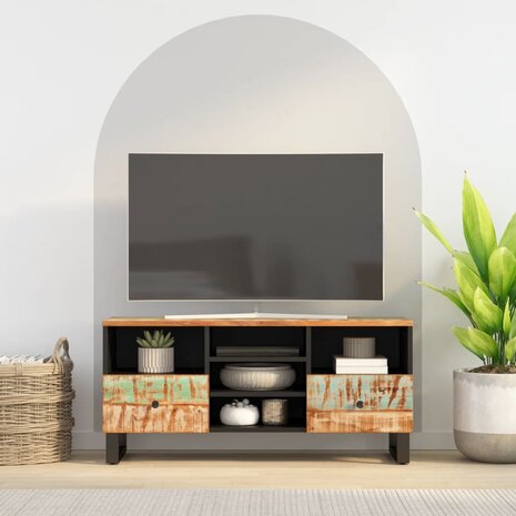 Tv-meubel 100x33x46 cm massief hout gerecycled en bewerkt hout 1