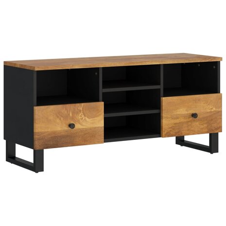 Tv-meubel 100x33x46 cm massief mangohout en bewerkt hout 2