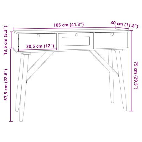 Tv-meubel met deuren 105x30x45 cm bewerkt hout 7