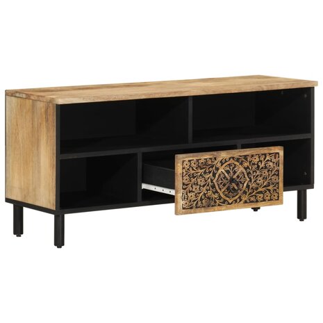 Tv-meubel 100x33x46 cm massief mangohout 4