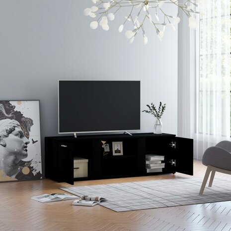 Tv-meubel 120x34x37 cm bewerkt hout zwart 4