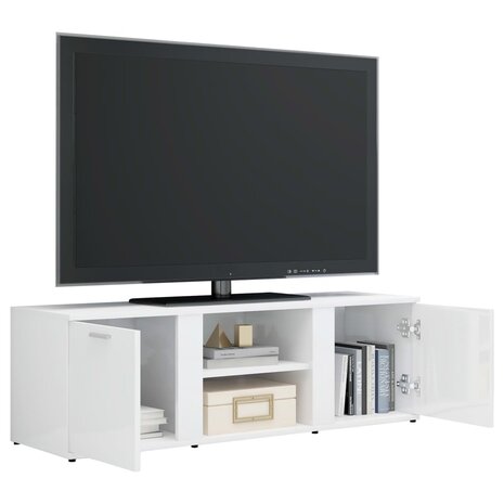 Tv-meubel 120x34x37 cm bewerkt hout hoogglans wit 5