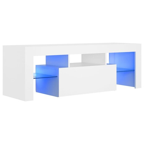 Tv-meubel met LED-verlichting 120x35x40 cm wit 2