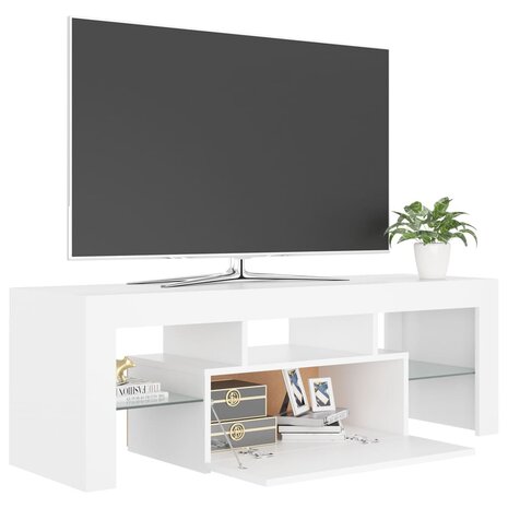 Tv-meubel met LED-verlichting 120x35x40 cm wit 8