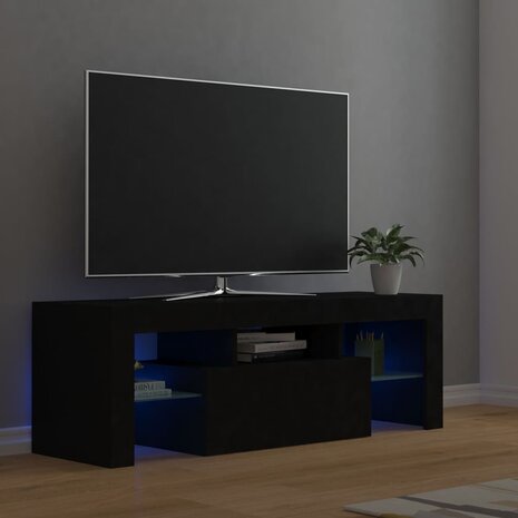 Tv-meubel met LED-verlichting 120x35x40 cm zwart 1