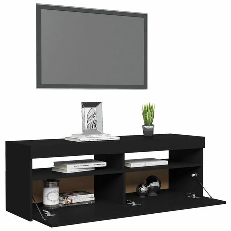 Tv-meubel met LED-verlichting 120x35x40 cm zwart 6