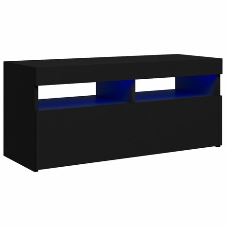 Tv-meubel met LED-verlichting 90x35x40 cm zwart 2