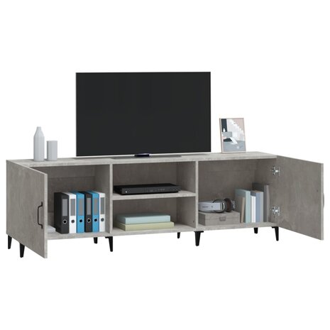 Tv-meubel 150x30x50 cm bewerkt hout betongrijs 5