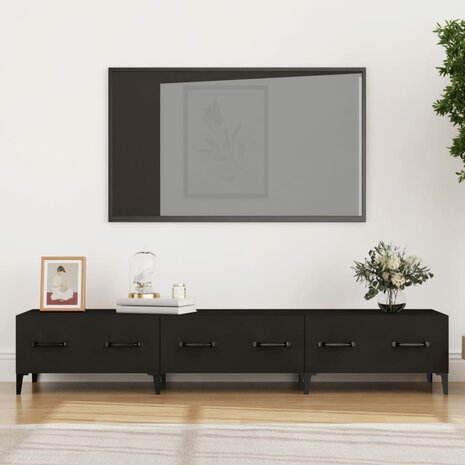 Tv-meubel 150x34,5x30 cm bewerkt hout zwart 1