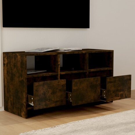 Tv-meubel 102x37,5x52,5 cm bewerkt hout gerookt eikenkleurig 3