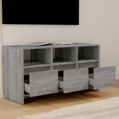 Tv-meubel 102x37,5x52,5 cm bewerkt hout grijs sonoma eikenkleur 3