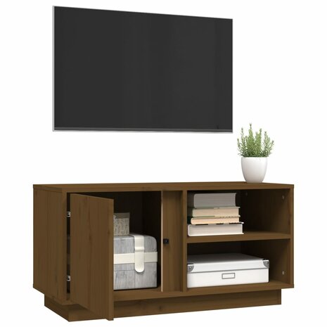 Tv-meubel 80x35x40,5 cm massief grenenhout honingbruin 5