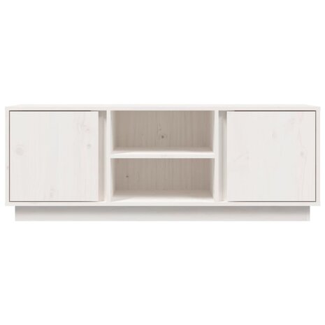 Tv-meubel 110x35x40,5 cm massief grenenhout wit 6