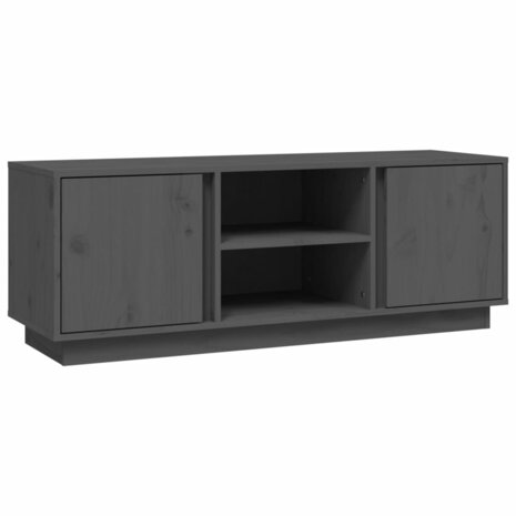 Tv-meubel 110x35x40,5 cm massief grenenhout grijs 2