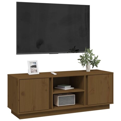 Tv-meubel 110x35x40,5 cm massief grenenhout honingbruin 4