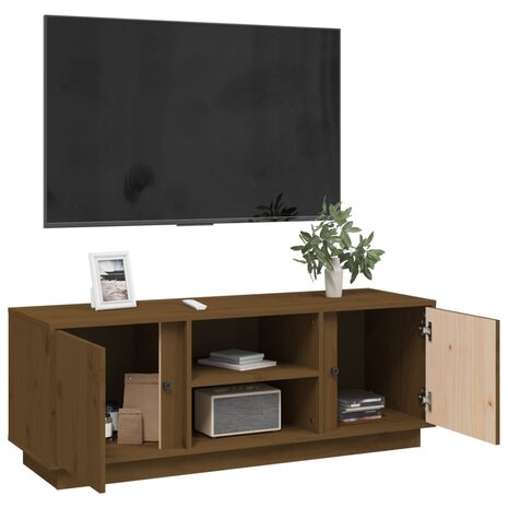 Tv-meubel 110x35x40,5 cm massief grenenhout honingbruin 5