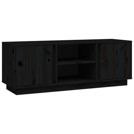 Tv-meubel 110x35x40,5 cm massief grenenhout zwart 2