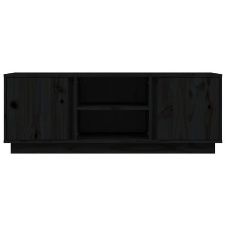 Tv-meubel 110x35x40,5 cm massief grenenhout zwart 6