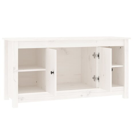 Tv-meubel 103x36,5x52 cm massief grenenhout wit 4