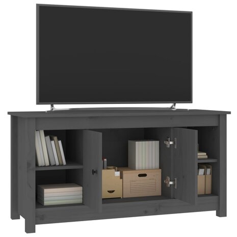 Tv-meubel 103x36,5x52 cm massief grenenhout grijs 7