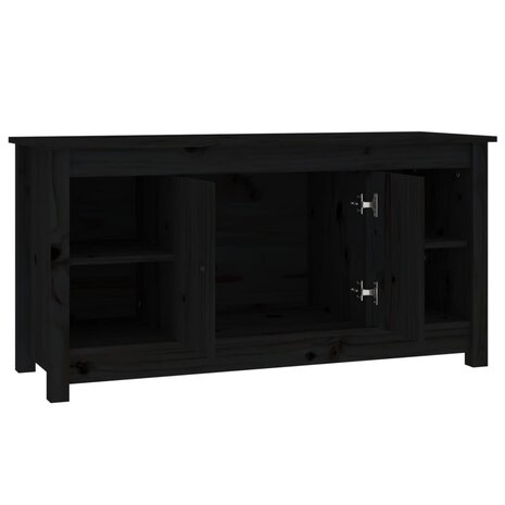 Tv-meubel 103x36,5x52 cm massief grenenhout zwart 4