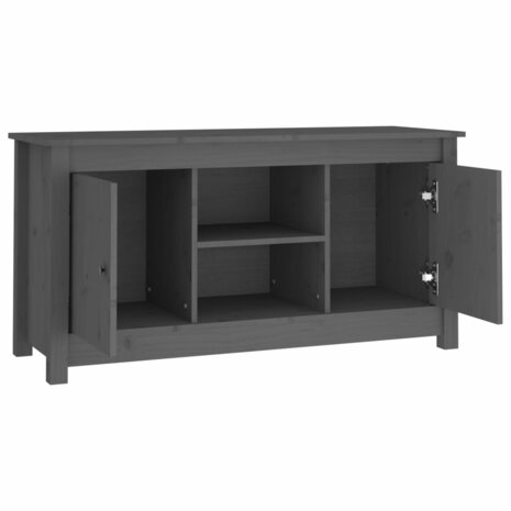 Tv-meubel 103x36,5x52 cm massief grenenhout grijs 4