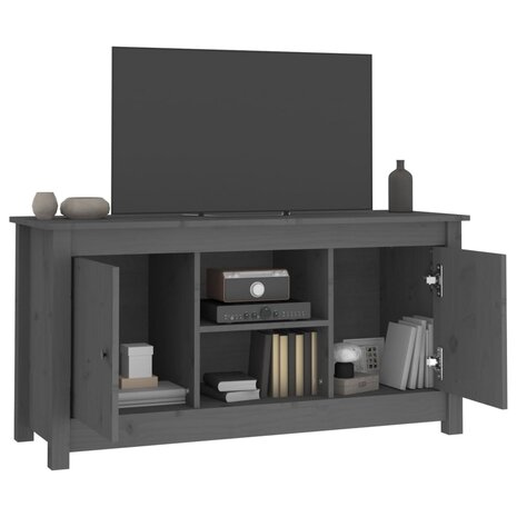 Tv-meubel 103x36,5x52 cm massief grenenhout grijs 8