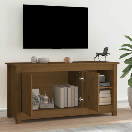 Tv-meubel 103x36,5x52 cm massief grenenhout honingbruin 6