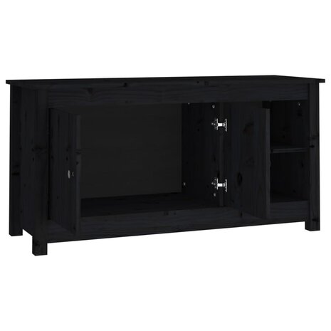 Tv-meubel 103x36,5x52 cm massief grenenhout zwart 4