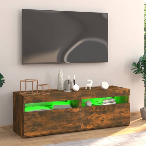 Tv-meubel met LED-verlichting 120x35x40 cm gerookt eikenkleurig 6