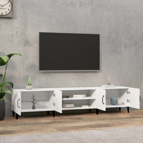 Tv-meubel 180x31,5x40 cm bewerkt hout wit 3