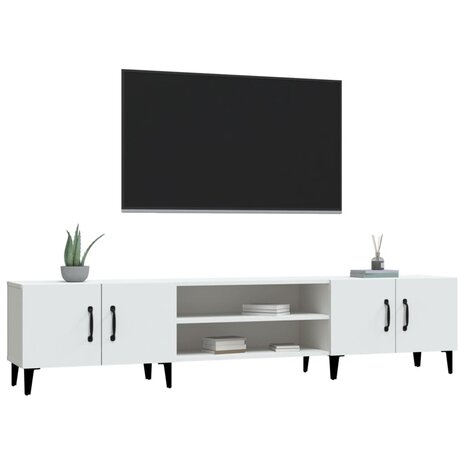 Tv-meubel 180x31,5x40 cm bewerkt hout wit 4