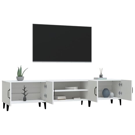 Tv-meubel 180x31,5x40 cm bewerkt hout wit 5