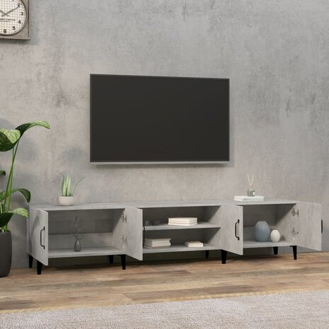 Tv-meubel 180x31,5x40 cm bewerkt hout betongrijs 3