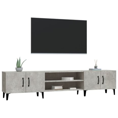 Tv-meubel 180x31,5x40 cm bewerkt hout betongrijs 4