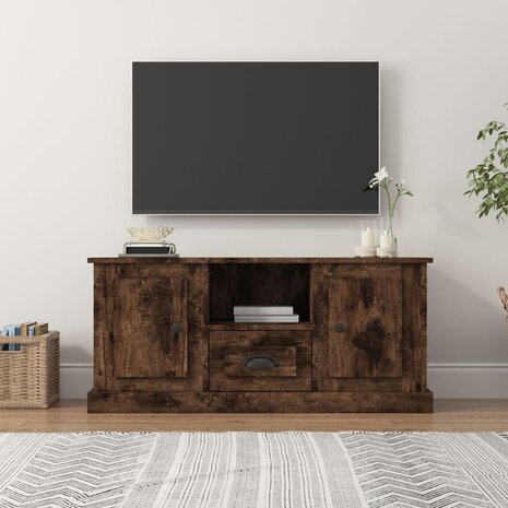 Tv-meubel 100x35,5x45 cm bewerkt hout gerookt eikenkleurig 1