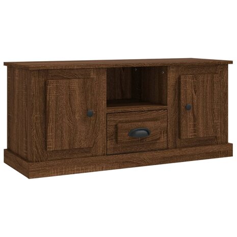 Tv-meubel 100x35,5x45 cm bewerkt hout bruin eikenkleur 2