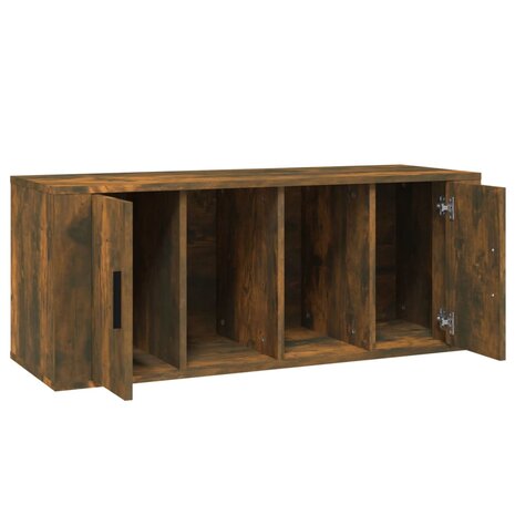 Tv-meubel 100x35x40 cm bewerkt hout gerookt eikenkleurig 7