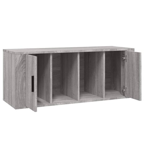 Tv-meubel 100x35x40 cm bewerkt hout grijs sonoma eikenkleurig 5