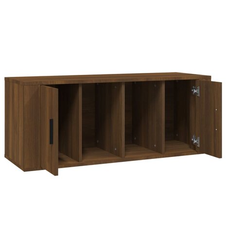 Tv-meubel 100x35x40 cm bewerkt hout bruin eikenkleur 7