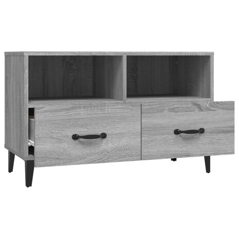 Tv-meubel 80x36x50 cm bewerkt hout grijs sonoma eikenkleurig 7