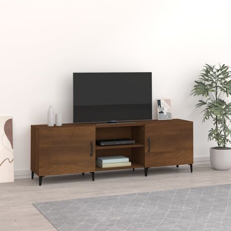 Tv-meubel 150x30x50 cm bewerkt hout bruin eikenkleur 1