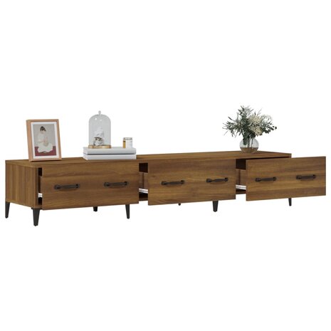 Tv-meubel 150x34,5x30 cm bewerkt hout bruin eikenkleur 5