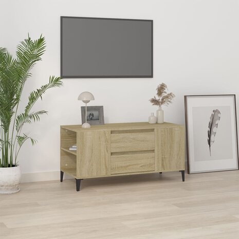 Tv-meubel 102x44,5x50 cm bewerkt hout sonoma eikenkleurig 1