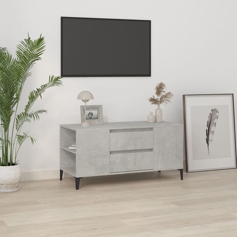 Tv-meubel 102x44,5x50 cm bewerkt hout betongrijs 1