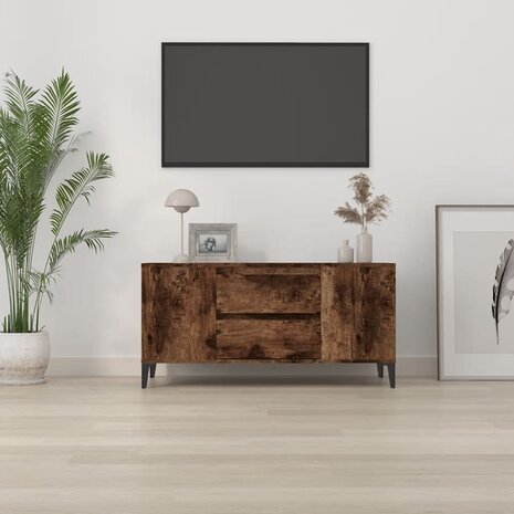 Tv-meubel 102x44,5x50 cm bewerkt hout gerookt eikenkleurig 3